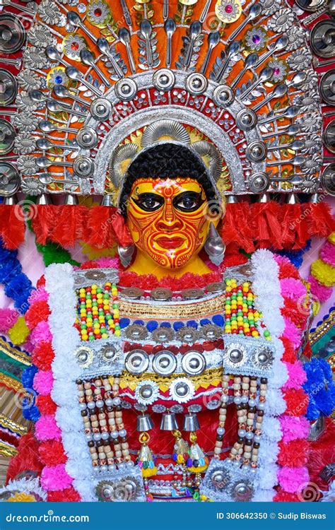 View Of Decorated Durga Puja Pandal In Kolkata West Bengal India