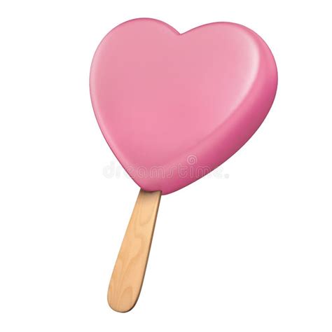 Pink Heart Shaped Ice Cream Candy Stock Illustration Illustration Of