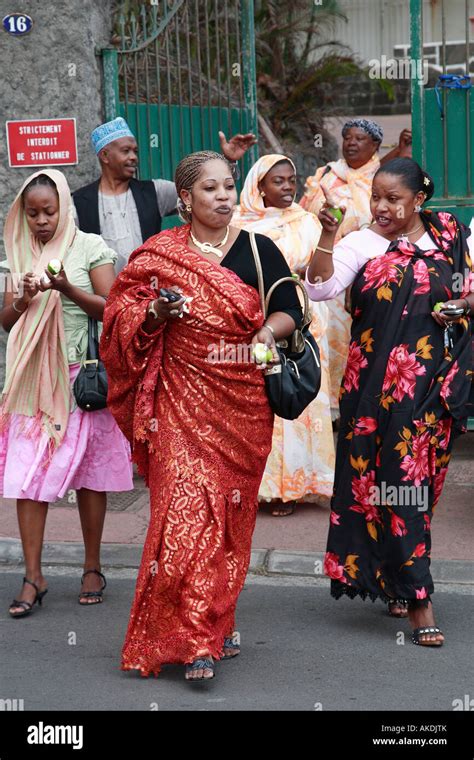 Reunion Island Indian Ocean France St Denis Street Scene Muslim Women