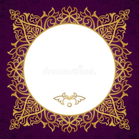 Purple Gold Frame Design Template Pixiz