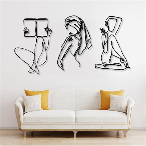 3 Pcs Metal Minimalist Abstract Woman Wall Art Set Philippines | Ubuy