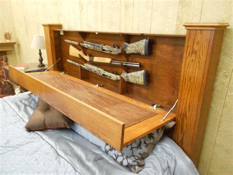 Hidden Long Gun Storage Headboard Stashvault Secret Stash Compartments