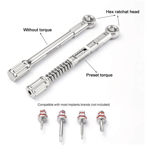 Universal Dental Implant Differential Torque Wrench Ratchet Ncm