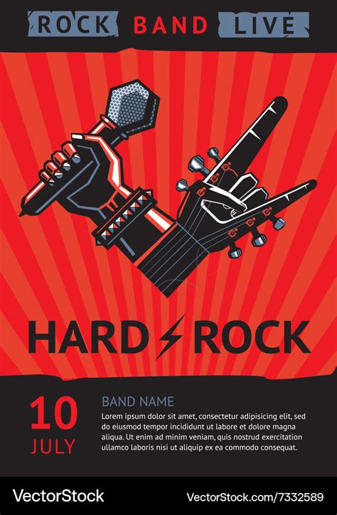 Rock Concert Poster Royalty Free Vector Image Vectorstock