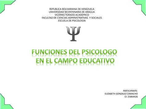 Mapa Conceptual Funciones Del Psicologo Educativo PPT