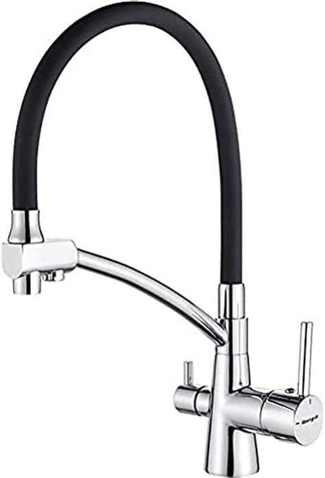 Ibergrif Black Kitchen Tap With Flexible Spout 3 In 1 Sprayer For