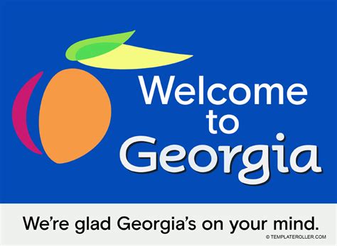 Welcome To Georgia Sign Template Download Printable Pdf Templateroller