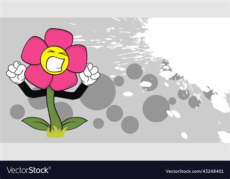 Angry flower postal Royalty Free Vector Image - VectorStock