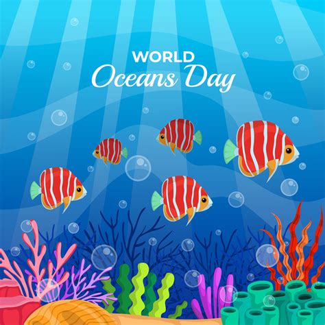 Save the ocean. World oceans day design with underwater ocean. 2920955 ...