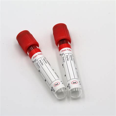 Vacuum Blood Collection Red Top Plain Tube Medical Blood Tube Blood