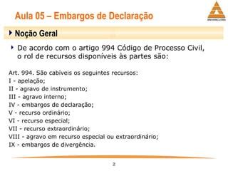 Slides Aula Processo Civil Embargos De Declara O Pptx