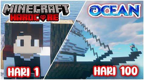 100 Hari Minecraft Hardcore Ocean Only Youtube