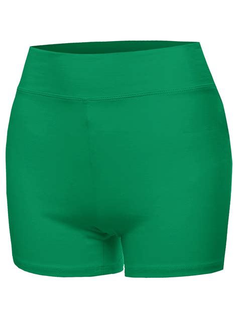 A2y Womens Basic Solid Premium Cotton High Rise Bike Shorts Kelly