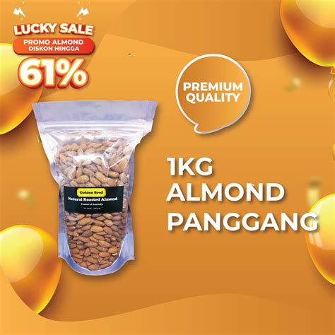 Jual KACANG ALMOND PANGGANG 1KG PREMIUM ROASTED ALMOND 1000 GRAM