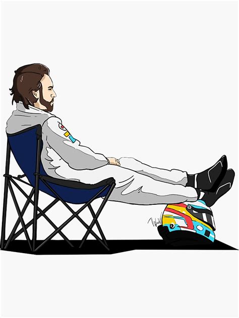 Formula Fernando Alonso Deckchair Cutout Sticker For Sale By