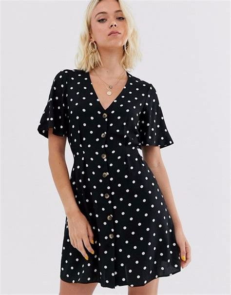 Miss Selfridge Tea Dress In Spot Print Asos Jumpsuits For Women Miss