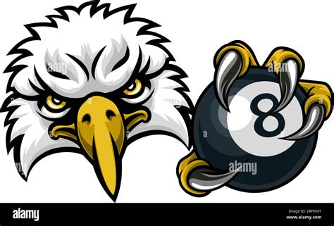 Eagle Pool 8 Ball Billiards Mascot Cartoon Stock Vector Image And Art Alamy