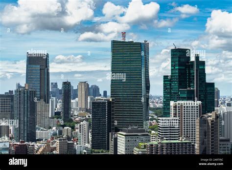 Aerial View of Tokyo from Tokyo Tower. Tokyo Tower has two observation ...