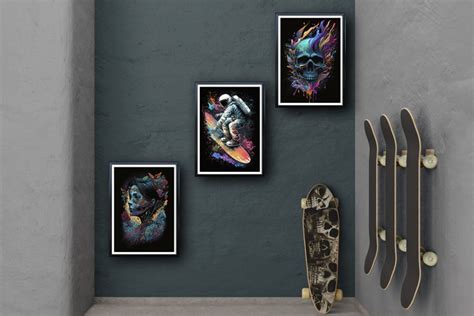 Neon Graffiti Wall Art, Set of 3 Printable Posters