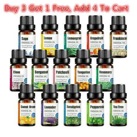 100 Natural Pure Essential Oil Fragrances Aroma 10ml Aromatherapy