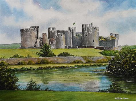 Caerphilly Castle Painting by Andrew Read