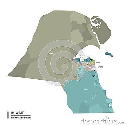 Kuwait Higt Detailed Map With Subdivisions. Administrative Map Of ...