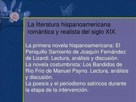 Ppt La Literatura Hispanoamericana Rom Ntica Y Realista Del Siglo Xix