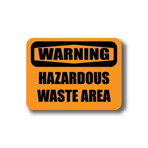 Durastripe Rectangle Sign Warning Hazardous Waste Area Zoro UK