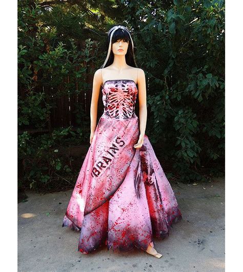 Deluxe Zombie Costume Prom Queen Dead Beauty Queen Zombie Princess Costume Pink Prom