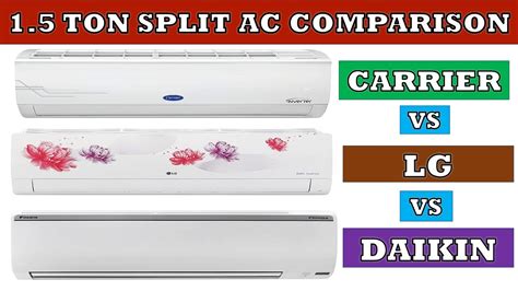 Carrier Vs Lg Vs Daikin Inverter Split Ac Comparison Youtube