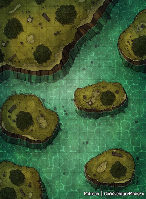 Oc Art Forest Shoreline Battle Map 22x30 Rdnd