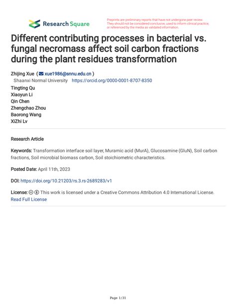 Pdf Different Contributing Processes In Bacterial Vs Fungal