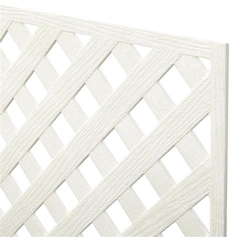 Veranda 4 Ft X 8 Ft White Privacy Diamond Vinyl Lattice Framed 73004042 The Home Depot