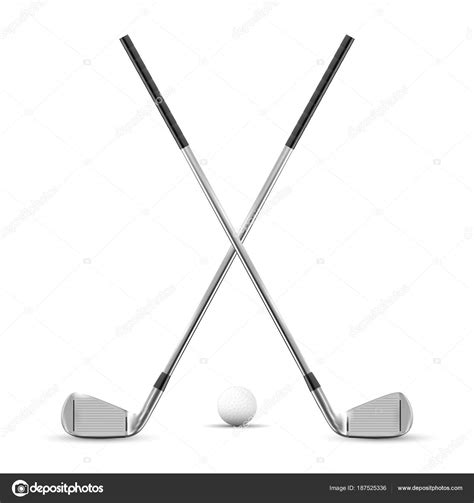 Two Crossed Golf Clubs And Ball Stock Vector Image By ©machacek 187525336