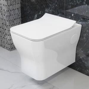 Plantex Ceramic Wall Hung Western Toilet Commode With Soft Close Toilet