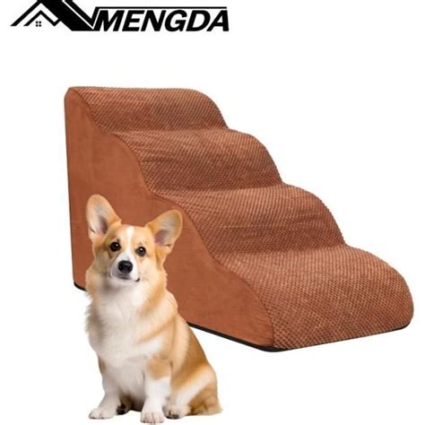 MENGDA Escalier pour Chien à 4 Marches Rampe pour Chats Housse en Tissu