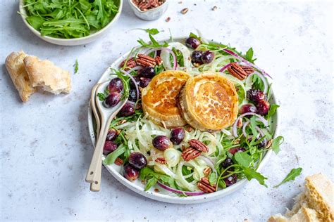 Salade Met Gegrilde Geitenkaas En Druiven Kokerellen Snel Gezond En