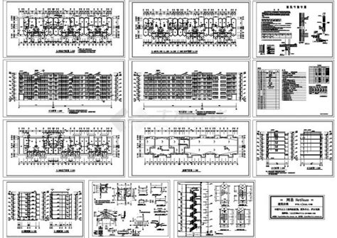 某6层砖混结构住宅楼全套建筑设计cad施工图土木在线