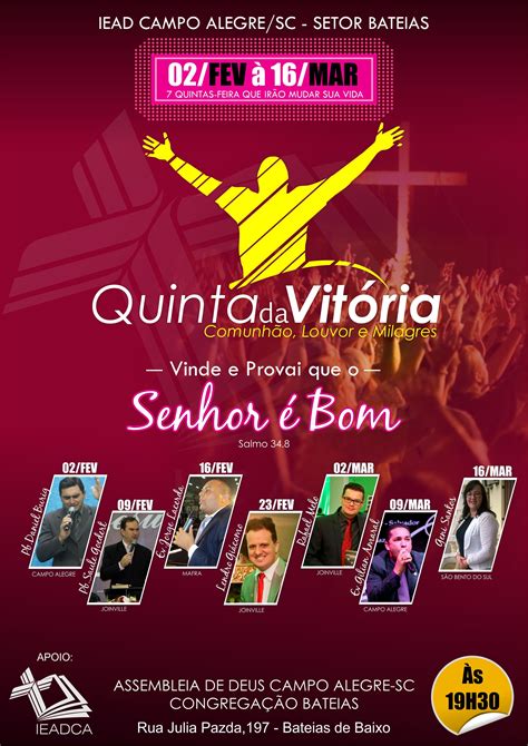 Campanha da Vitória Culto da vitoria Ideias para cartaz Modelo de