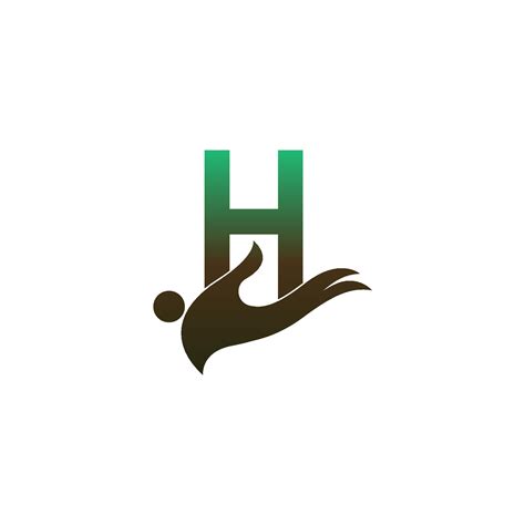 Letter H Logo Icon With People Hand Design Symbol Template 6832637