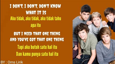 One Thing One Direction Lirik Dan Terjemahan Youtube