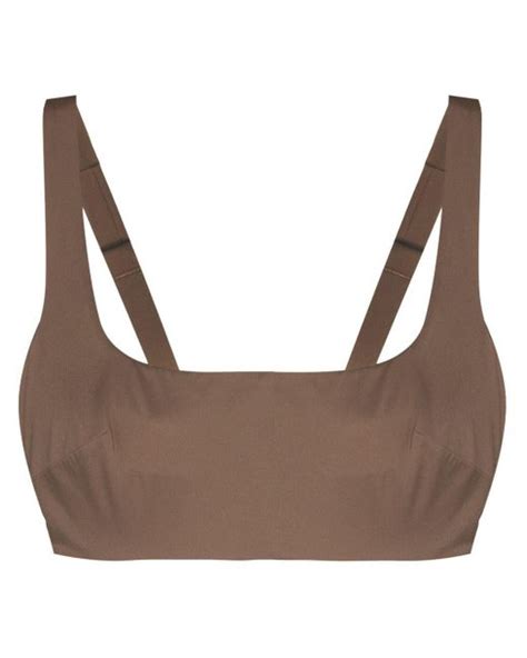 Form And Fold The Crop Square Neck Bikini Top In Brown Lyst UK