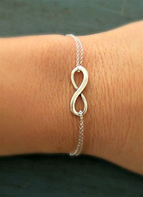 Sterling Silver Infinity Bracelet Simple Minimalist Jewelry Designer Inspired Bridesmaid