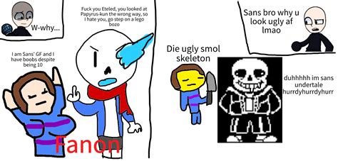 Fanon Vs Canon Sans And Friskfeaturing Me Fandom