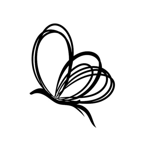 Premium Vector | A drawing of a butterfly with a heart drawn on it