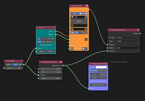 LIVENODING Fibonacci Sequence Pipes Using SV And Geometry Nodes Issue