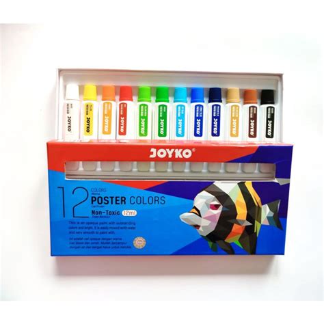 Jual Cat Poster 12 Warna Tube Joyko Poster Colors 12 Ml Shopee Indonesia