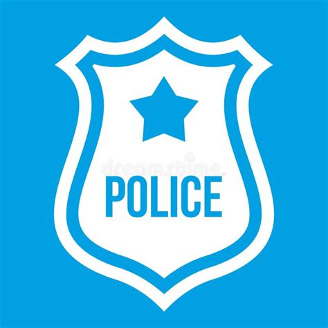 Police Badge Icon White Stock Vector Illustration Of Icon 96601896