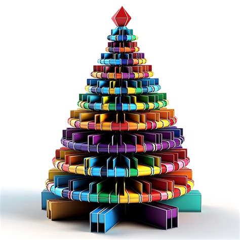 Premium Ai Image A Colorful Christmas Tree Made Of Books With The