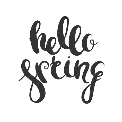 Premium Vector Hello Spring Vector Lettering